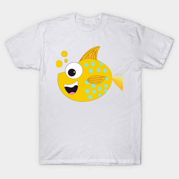 Cute Fish Drawing T-Shirt by Play Zoo